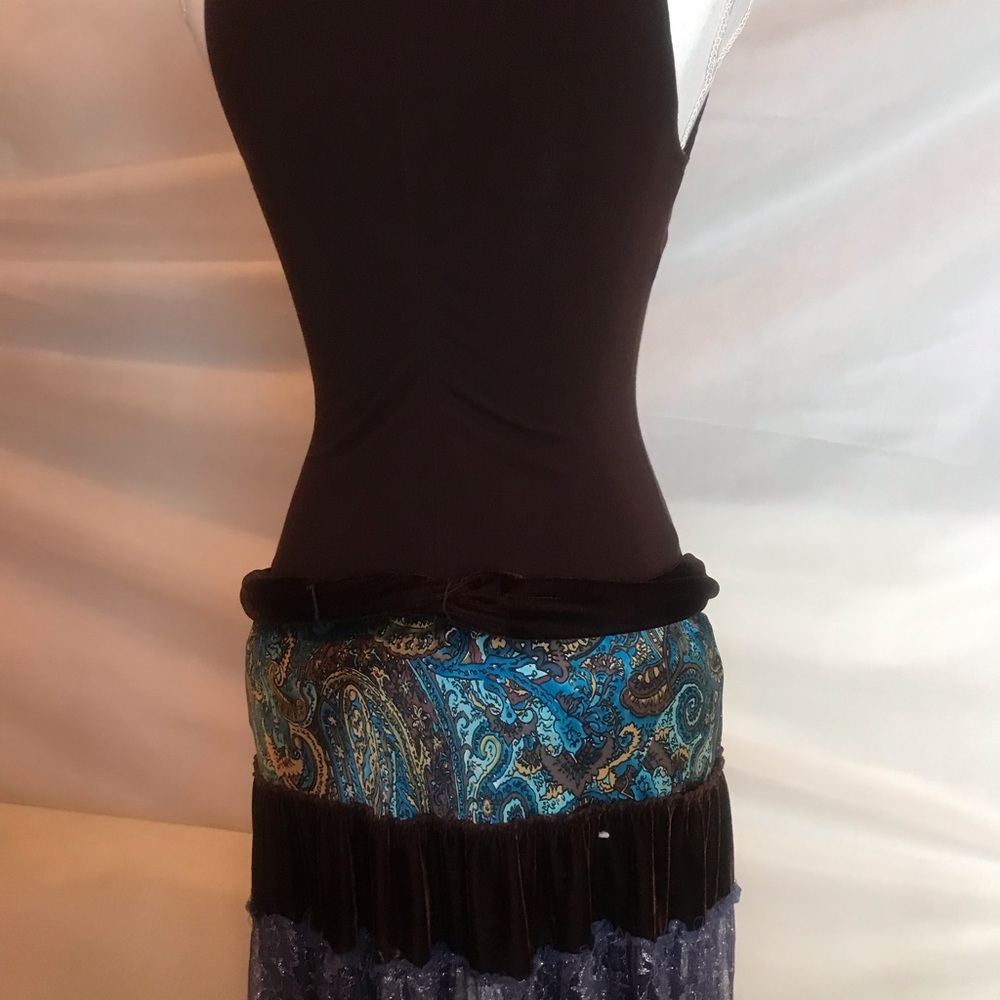 boho Dress with stretchy Mock Turtleneck Top Sz S